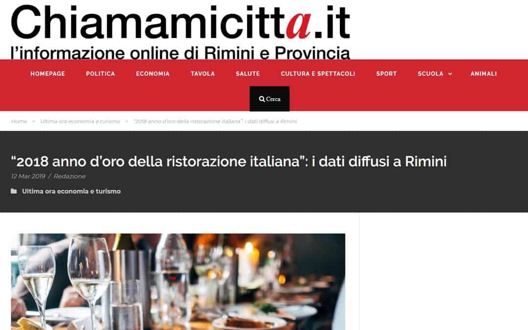RISTORATORETOP su Chiamamicitta.it | “2018 anno d’oro della ristorazione italiana”: i dati diffusi a Rimini